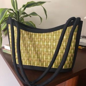 Vintage wicker-detail handbag